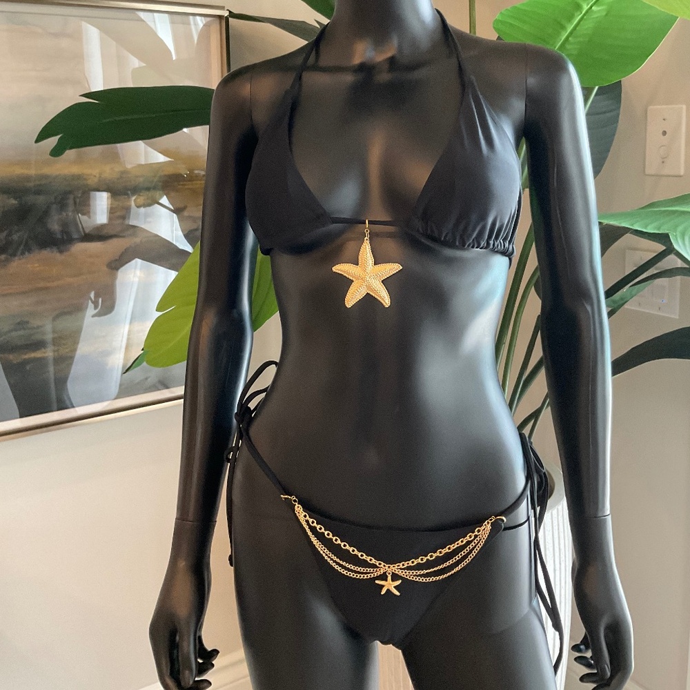 Black Bikini with Charming Bikini Charms!